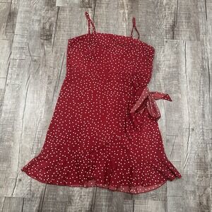 Mini Dress Red Polka Dots  Size M